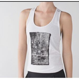 Lululemon Athletica Love Heathered White Superb Tank Top Women's Size 6 NWT
